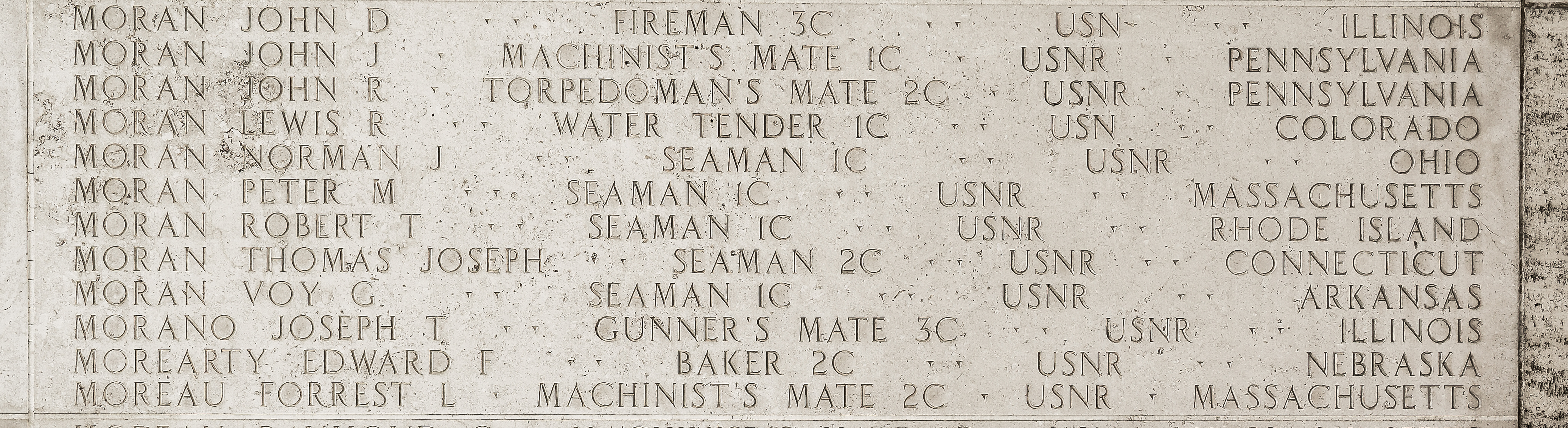 John R. Moran, Torpedoman's Mate Second Class